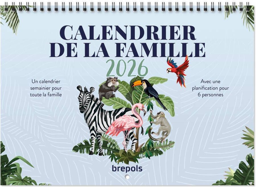 Brepols gezinskalender weekoverzicht Franstalig 2026