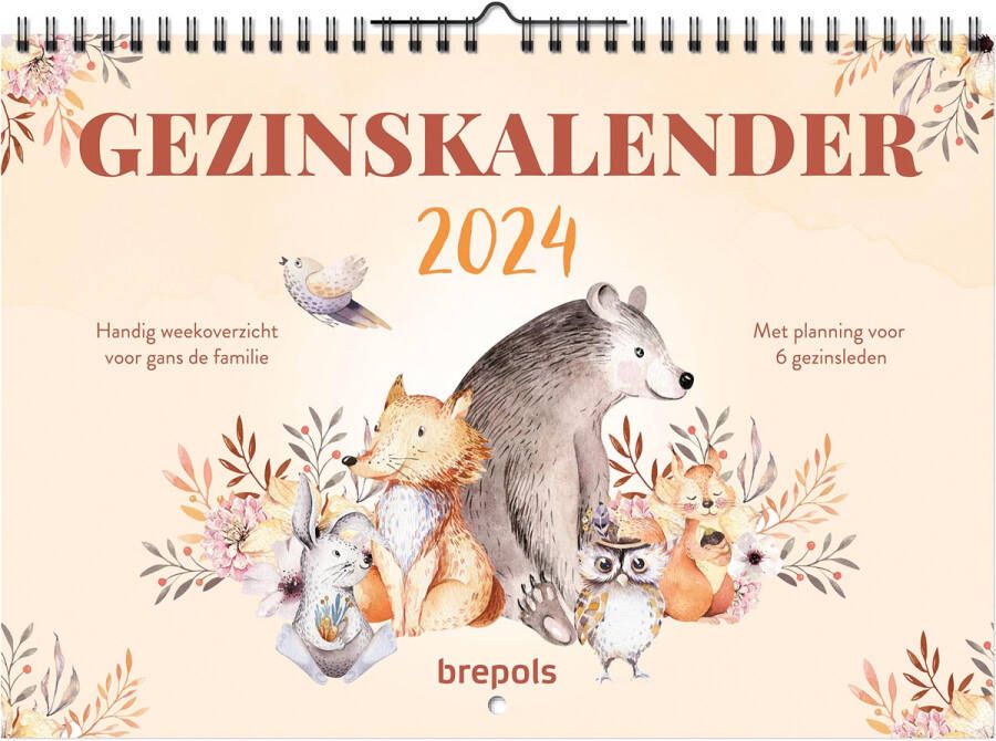 Brepols gezinskalender weekoverzicht Nederlandstalig 2024