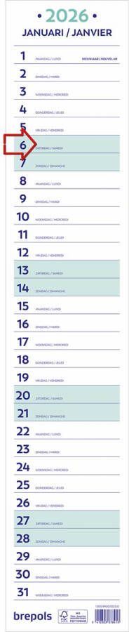 Brepols maand lintkalender 2026