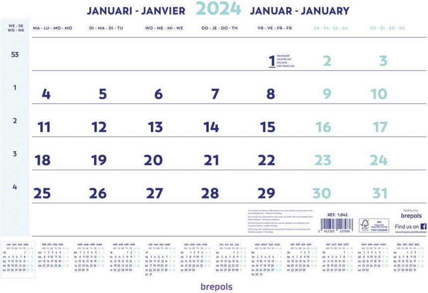 Brepols maandkalender 2024