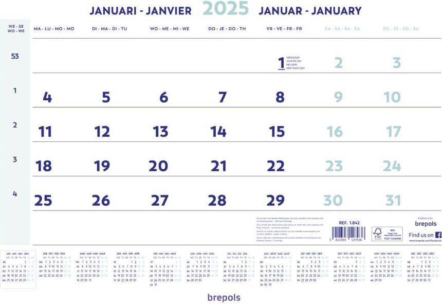 Brepols maandkalender 2025