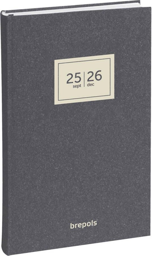 Brepols schoolagenda Saturnus 16 maanden Essenz antraciet 2025-2026