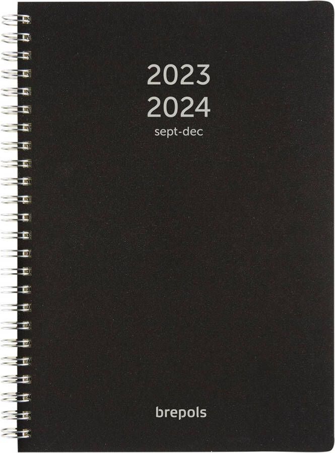 Brepols schoolagenda Weekly Notes Polyprop zwart 2023-2024