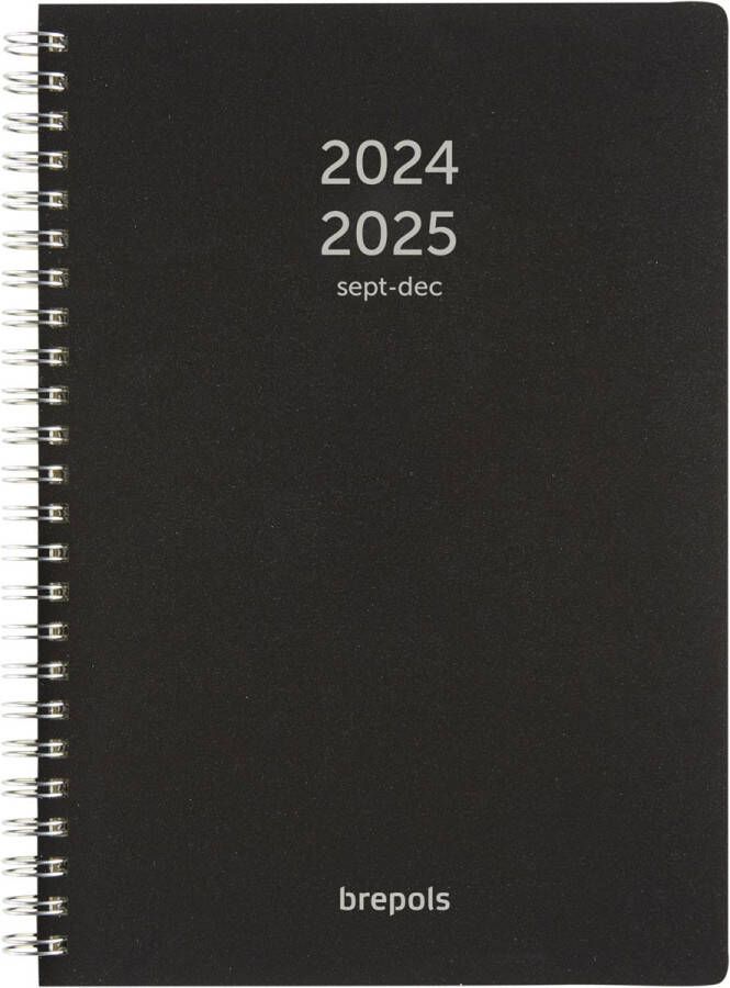 Brepols schoolagenda Weekly Notes Polyprop zwart 2024-2025