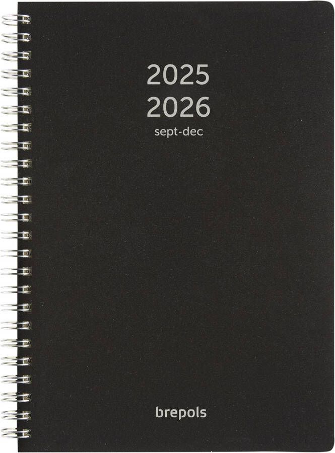 Brepols schoolagenda Weekly Notes Polyprop zwart 2025-2026