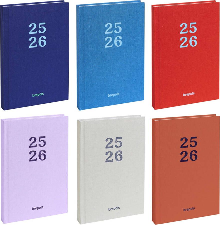 Brepols Studentenagenda Rainbow geassorteerde kleuren 2025-2026