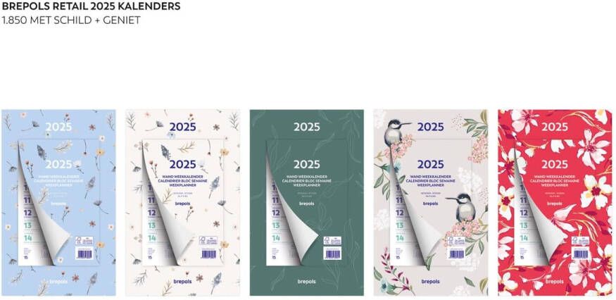 Brepols Weekkalender 2025 190x130 7dagen 1pagina Fantasie assorti