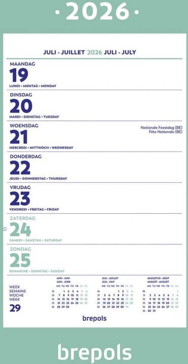 Brepols wand-week kalender op schild 2026 - Foto 2