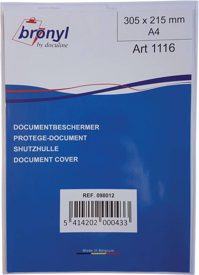 Bronyl U-mapje uit transparante PVC van 180 micron ft A4