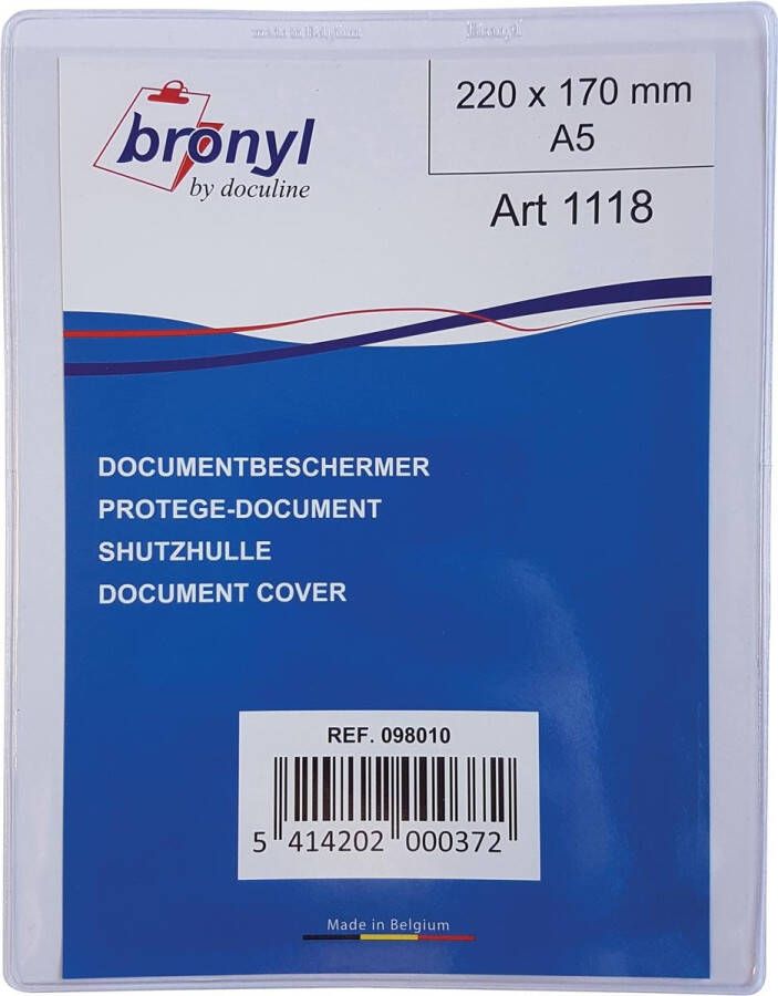 Bronyl U-mapje uit transparante PVC van 180 micron ft A5