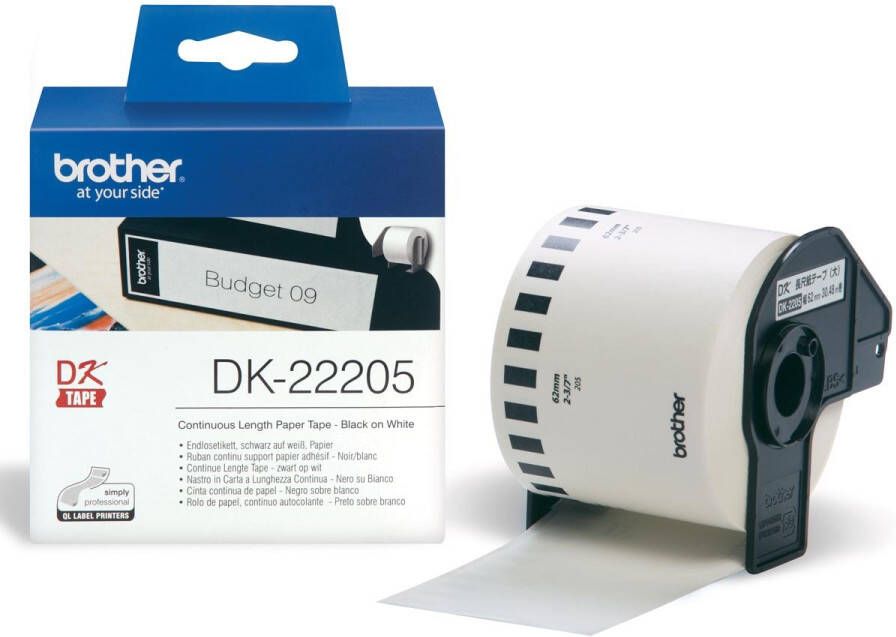 Brother doorlopende labelrol voor QL ft 62 mm x 30 48 m papier