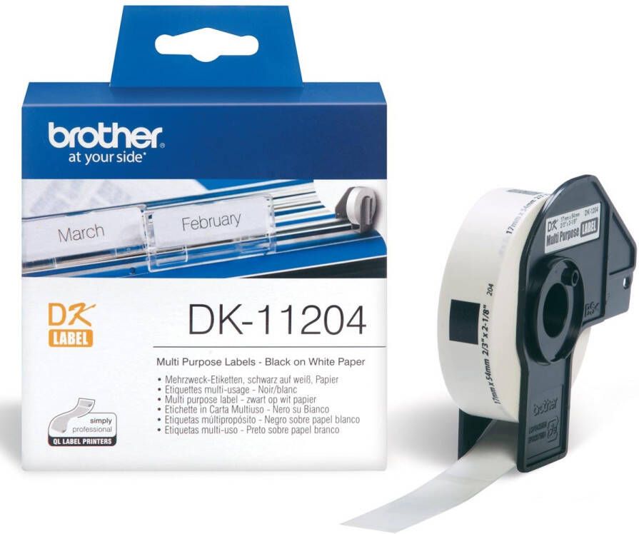Brother Etiket DK-11204 multifunctioneel 17x54mm 1 rolá 400 stuks wit