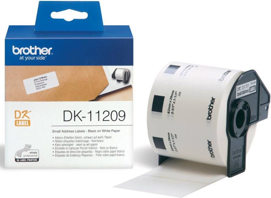 Brother Etiket DK-11209 adressering klein 62x29mm 1 rolá 800 stuks wit