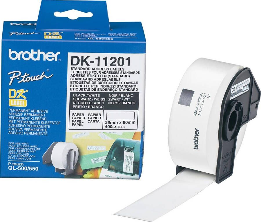 Brother Etiket DK-11201 adressering 29x90mm 1 rolá 400 stuks wit
