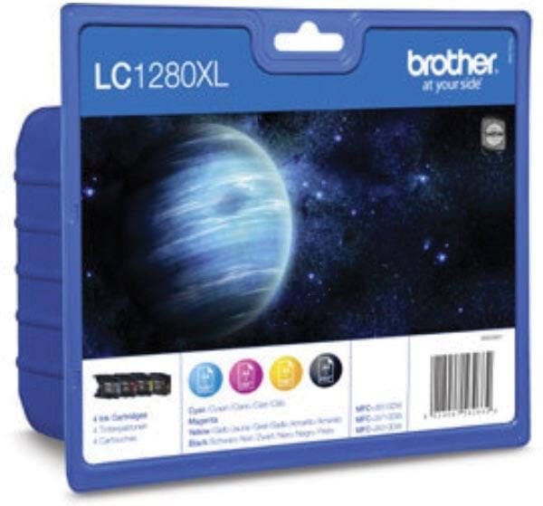 Brother Hoge opbrengst inktcartridge pakket: Cyaan Magenta Geel Zwart (LC-1280XLVALBP)