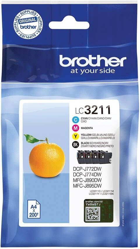 Brother LC-3211VAL inktcartridge Origineel Normaal rendement Zwart Cyaan Magenta Geel (LC-3211VAL)