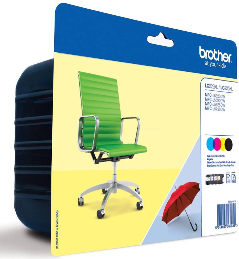 Brother LC-229XLVALBP inktcartridge 1 stuk(s) Origineel Zwart Cyaan Magenta Geel (LC-229XLVALBP)