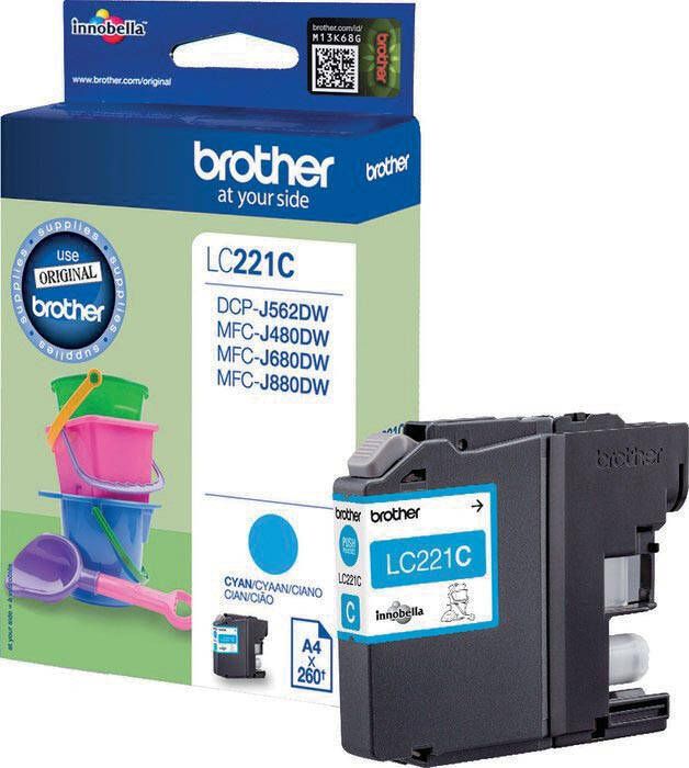 Brother inktcartridge 260 pagina&apos;s OEM LC-221CBP cyaan