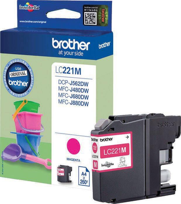 Brother LC-221MBP inktcartridge 1 stuk(s) Origineel Normaal rendement Foto magenta (LC-221MBP)