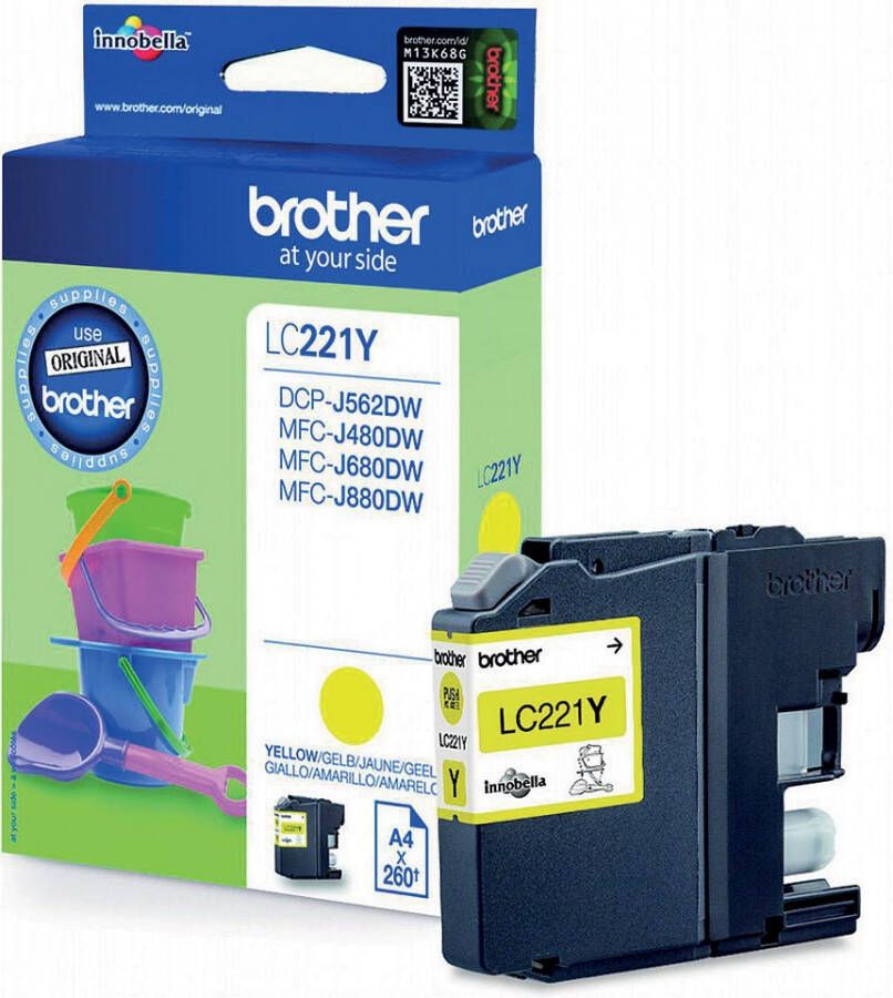 Brother LC-221YBP inktcartridge 1 stuk(s) Origineel Normaal rendement Geel (LC-221YBP)