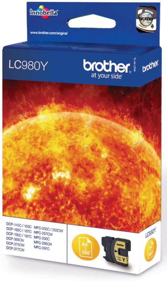 Brother LC-980Y inktcartridge 1 stuk(s) Origineel Geel (LC-980Y)