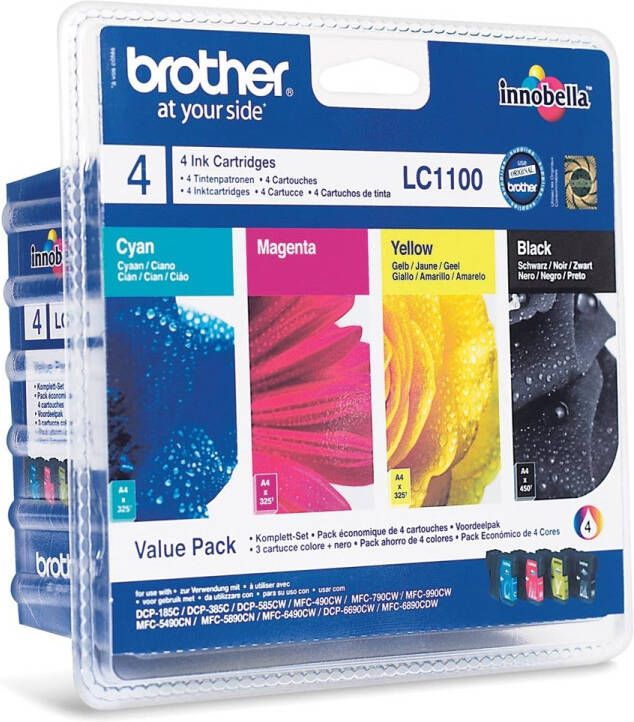 Brother LC-1100VALBP inktcartridge 4 stuk(s) Origineel Zwart Cyaan Magenta Geel (LC-1100VALBP)