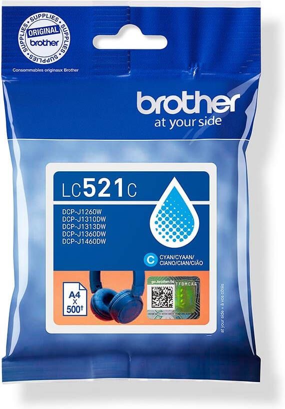 Brother inktcartridge 500 pagina&apos;s OEM LC-521C cyaan