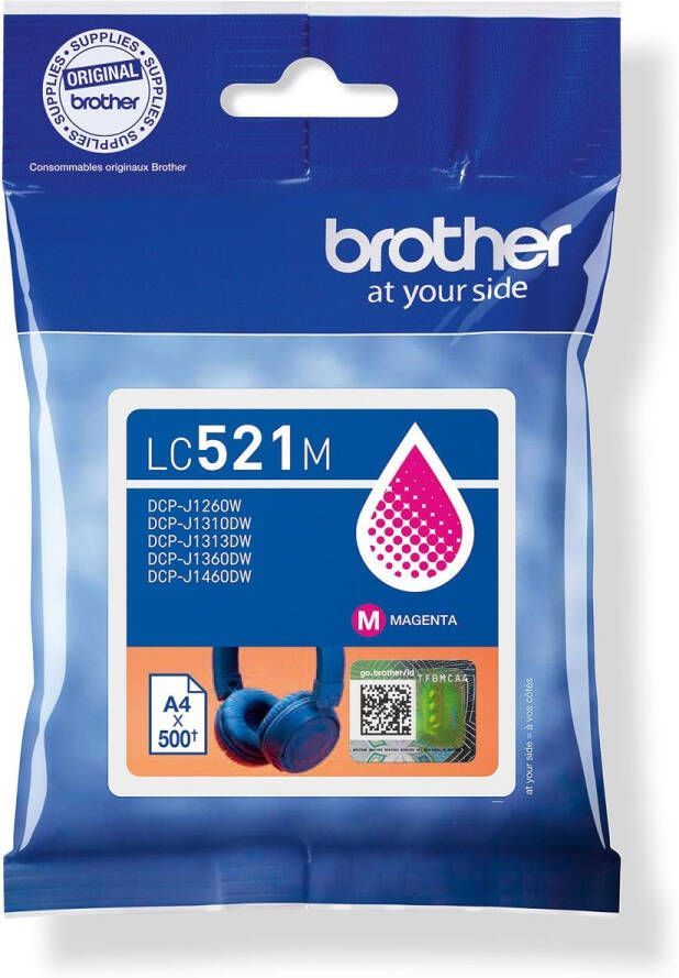 Brother inktcartridge 500 pagina&apos;s OEM LC-521M magenta