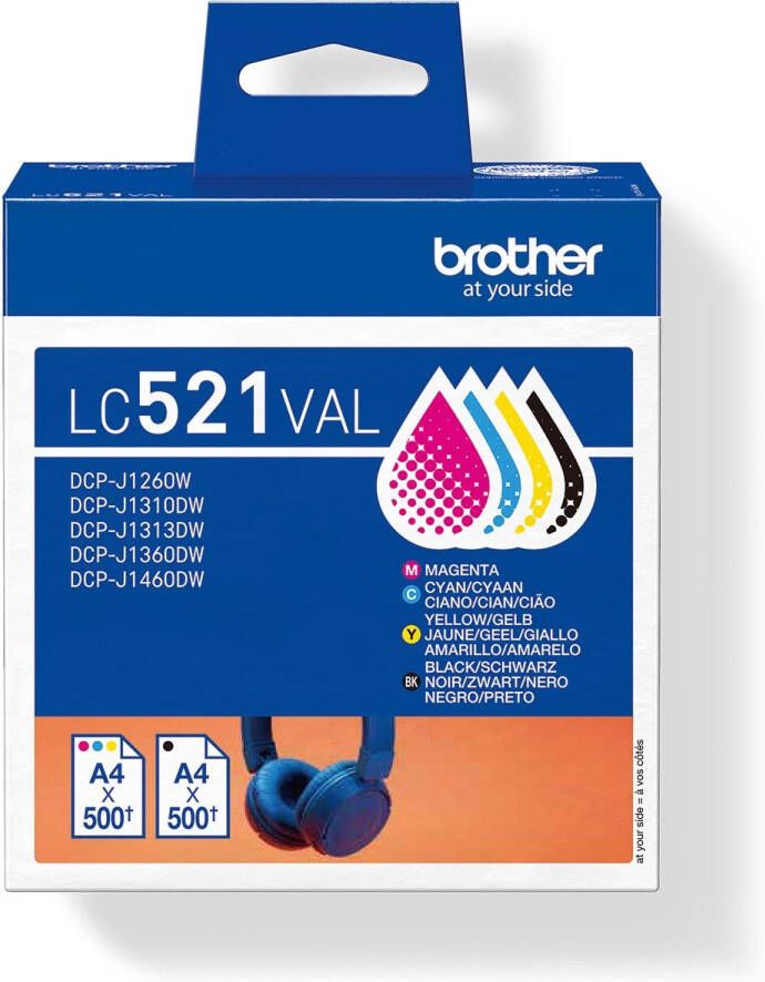 Brother inktcartridge 500 pagina&apos;s OEM LC-521VAL 4 kleuren