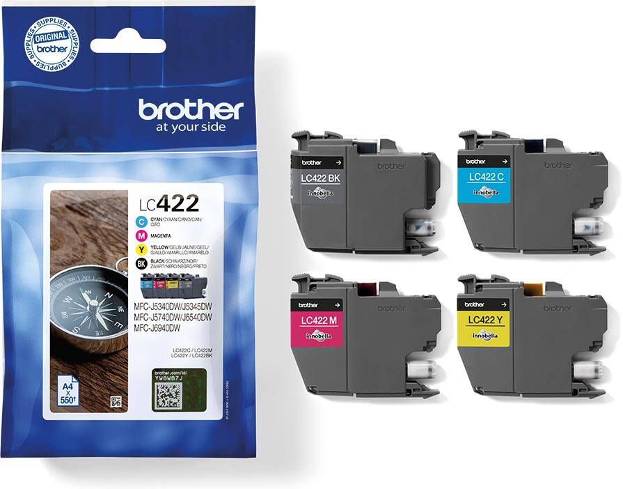 Brother inktcartridge 550 pagina&apos;s OEM LC-422VAL 4 kleuren