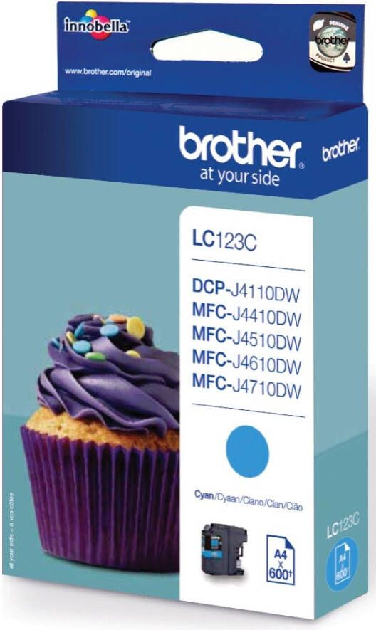 Brother LC-123C inktcartridge 1 stuk(s) Origineel Hoog (XL) rendement Cyaan (LC-123C)