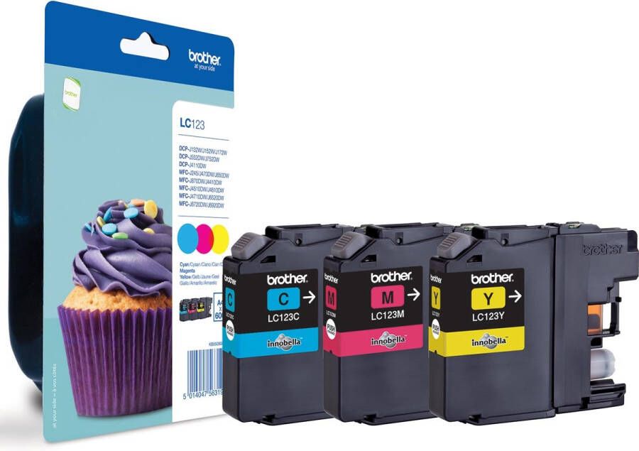 Brother LC-123RBWBP inktcartridge 3 stuk(s) Origineel Cyaan Magenta Geel (LC-123RBWBP)