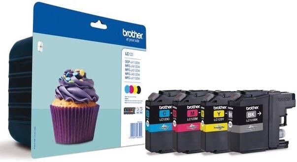 Brother LC-123VALBP inktcartridge 4 stuk(s) Origineel Zwart Cyaan Magenta Geel (LC-123VALBP)