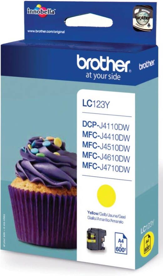 Brother LC-123Y inktcartridge 1 stuk(s) Origineel Hoog (XL) rendement Geel (LC-123Y)