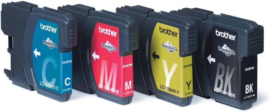 Brother LC-1100HYVALBP inktcartridge 4 stuk(s) Origineel Hoog (XL) rendement Zwart Cyaan Magenta Geel (LC-1100HYVALBP)