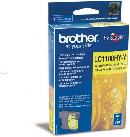 Brother inktcartridge 750 pagina&apos;s OEM LC-1100HYY geel