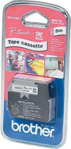 Brother M tape voor P-Touch 12 mm gelamineerd zwart op wit
