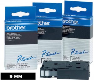 Brother Labeltape P-touch TC-291 9mm zwart op wit