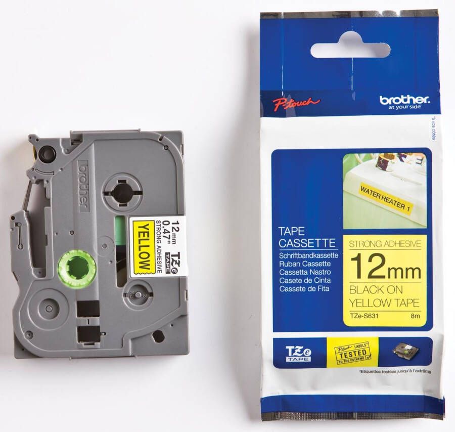 Brother TZE631 labelprinter-tape Zwart op geel TZe (TZE631)