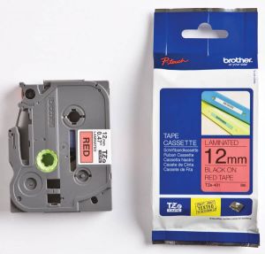Brother Labeltape P touch TZE431 12mm zwart op rood
