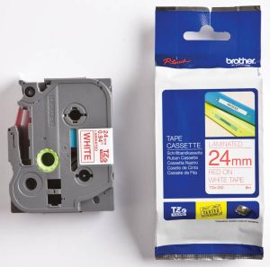 Brother Labeltape P-touch TZE-252 24mm rood op wit