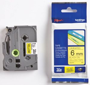 Brother TZe tape voor P-Touch 6 mm zwart op geel