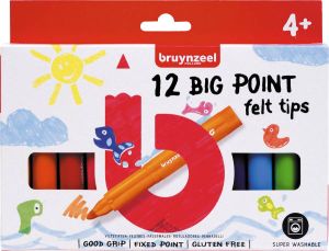 Bruynzeel Kids viltstiften Big Point set van 12 stuks assorti