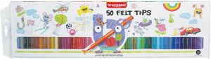 Bruynzeel Kids viltstiften etui van 50 stuks in geassorteerde kleuren