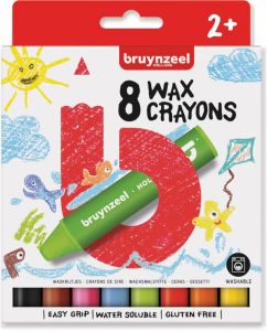 Bruynzeel Kids waskrijt set van 8 stuks in geassorteerde kleuren