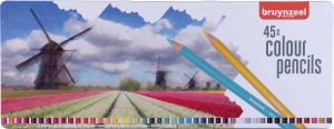 Bruynzeel kleurpotloden &apos;Molen&apos; doos met 45 potloden in geassorteerde kleuren