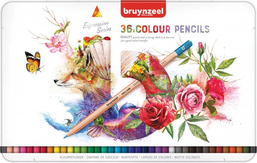 Bruynzeel Kleurpotloden Expression colour blikÃƒÆ 36 stuks assorti