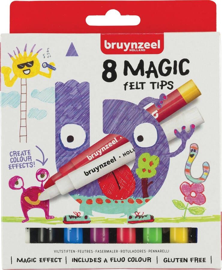 Bruynzeel Viltstift Kids Magic Points blister à 8 stuks assorti