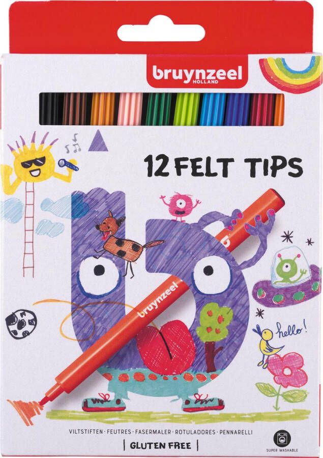 Bruynzeel Viltstiften set Ã  12 kleuren