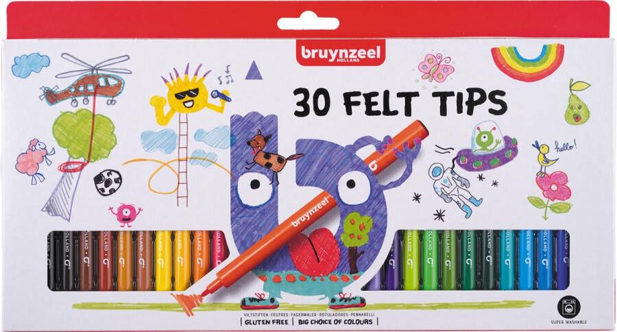 Bruynzeel Viltstiften set Ã  30 kleuren